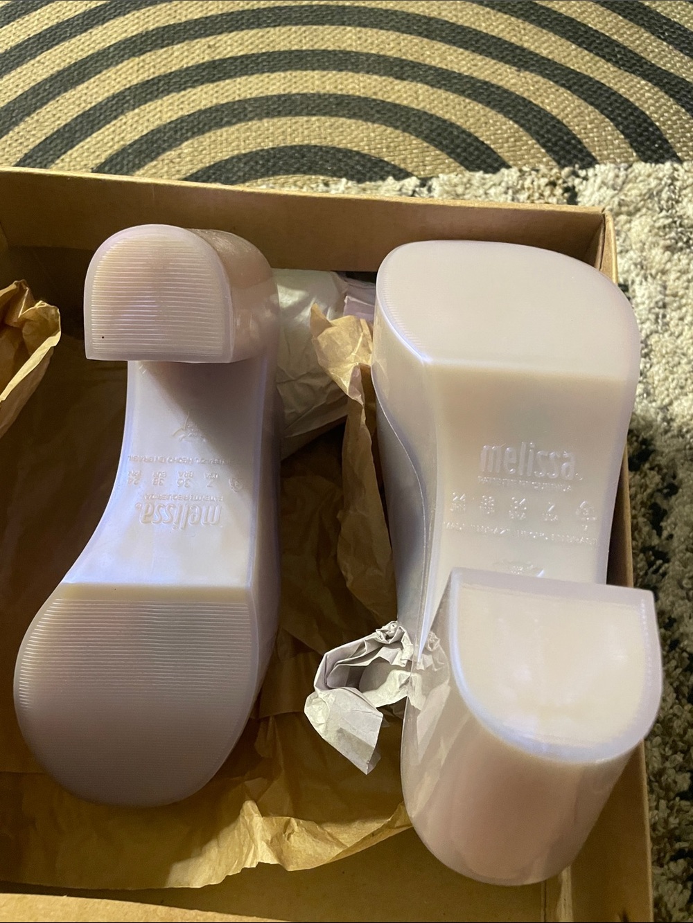 Melissa Iridescent Lavender-Blue Platform Heels - Picture 2 of 5